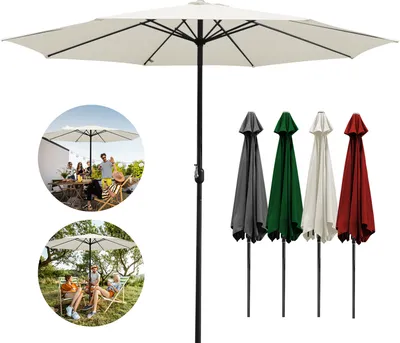 Immagine prodotto di Aopunly Ø3,5m ombrellone UV40+ ombrellone solare da giardino 4 colori, beige