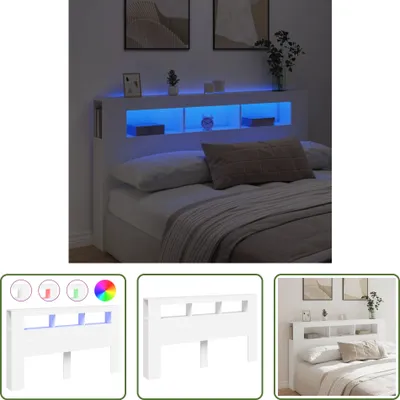 Produktbild von The Living Store LED-Kopfteil Weiß 180x18,5x103,5 cm Holzwerkstoff