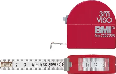 Produktbild von BMI Taschenbandmaß mit Sichtfenster 3 m x 16 mm, mit Zirkel