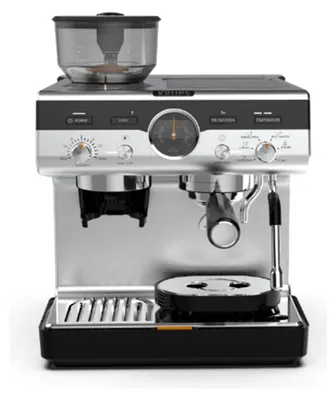 Produktbild von Krups Precision+ XP804T10, Espressomaschine, Gemahlener Kaffee, Eingebautes Mahlwerk, Schwarz, Edelstahl