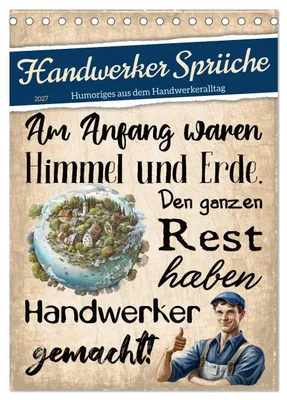 Produktbild von Handwerker Sprüche (Tischkalender 2027 DIN A5 hoch), CALVENDO Monatskalender