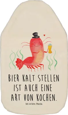 Produktbild von Mr. & Mrs. Panda Wärmekissen Hummer Weizen - Weiß - Geschenk, Kneipe, Kochen, Meer, Junggeselle, Bier, wärmflasche naturkautschuk, gummi, Wirtschaft, Flauschige, Garnelen