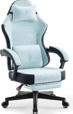 Produktbild von Dowinx Gaming Stuhl mit Massage Kissen für Erwachsene, Bürostuhl mit Fußstütze und Lendenwirbelstütze, Ergonomischer Sessel für Office Gaming
