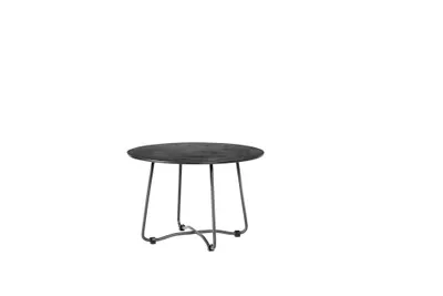 Produktbild von Diamond Garden Loungetisch BRISTOL Ø 53 x 35 cm, Edelstahl Dunkelgrau / HPL Granit Dunkel