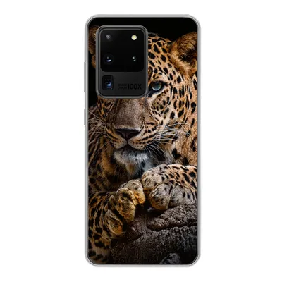 Produktbild von MuchoWow® Handyhülle Schutzhülle Hülle für Samsung Galaxy S20 Ultra Wildtiere - Panther - Porträt - Schwarz - Tiere Silikon Softcase Handy Hülle - Karteninhaber