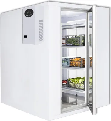 Produktbild von Gastro Tiefkühlzelle | begehbares Tiefkühlhaus | 4,8 m³ | 1800 x 1800 x 2200 mm | & Aggregat & Regal | -15 bis -20 °C