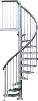 Produktbild von Dolle Aussentreppe Gardenspin 348.5-399,5cm Geschosshöhe 16 Stufen Metall gelocht Aussen-Ø125cm