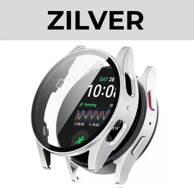 Produktbild von Strap-it Hartschalen-Schutzhülle mit Glas-Displayschutzfolie - passend für die Samsung Galaxy Watch 7 - 40 mm (silber)