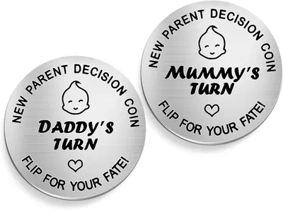 Productafbeelding van Nieuwe beslissings munt voor ouders - Kucheed nieuw babycadeau zwangerschapscadeau - Nieuwe mama en papa cadeaus