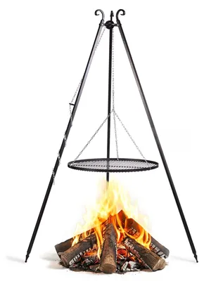 Zdjęcie produktu dla Grill na trójnogu 180 cm COOK KING - ruszt stal naturalna 50 cm