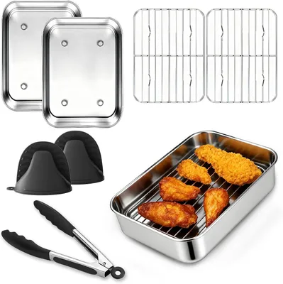 Produktbild von Heißluftfritteuse Zubehör Set – Passend für Ninja Dual Zone & FlexDrawer AF500EU AF400EU AF451EU DZ400EU – 6-teilig, Edelstahl 304
