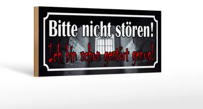 Produktbild von Holzschild Spruch 27x10cm nicht stören bin schon gestört
