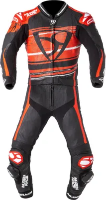 Produktbild von MUGENRACE RC-Max Due perforierte 2-Teiler Motorrad Lederkombi, schwarz/weiß/rot, 48