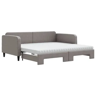 Obrázek produktu pro vidaXL Rozkládací denní postel s matracemi Tmavě šedá 100x200 cm Látka