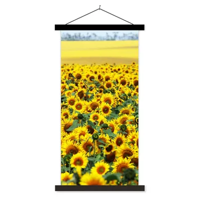 Produktbild von MuchoWow® Textilposter Sonnenblume - Blumen - Natur 90x180 cm mit schwarzem Rahmen - Dekoration Wohnzimmer