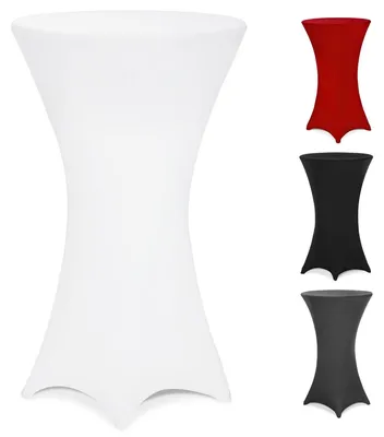 Produktbild von DETEX® Stehtisch Hussen 80-85cm Stretch Verstärkter Fußbereich Party Hochzeit Waschbar Weiß Schwarz Anthrazit Bordeaux Überzug