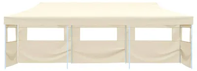 Immagine prodotto di vidaXL Tenda pieghevole da festa pop-up con 5 pareti laterali 3x9 m color crema