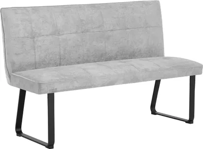 Produktbild von Bank "TALEA" aus Microfaser in hellgrau. Abmessungen (BxHxT) 140x92x59 cm