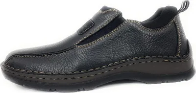 Image de Chaussons de ville Rieker pour hommes, modèle pantoufle, couleur noire, pour un usage décontracté