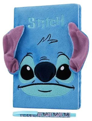 Obrázek produktu pro Zápisník Disney Stitch, formát A5, linkovaný, s tužkou. Deník, zápisník pro dívky. Sada školních potřeb. Dárky pro děti (modrá plyšová)