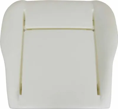 A white foam seat cushion for a vehicle.