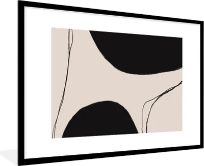 Produktbild von MuchoWow® Gerahmtes Poster Pastell - Schwarz - Minimalismus 90x60 cm - Poster mit Schwarzem Bilderrahmen Wandposter Rahmen Foto Bilder - Wanddekoration - Fotos