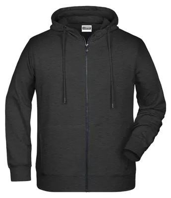 Image de James and Nicholson - Sweat à capuche zippé pour homme LT5897 (L) (Black Heather)