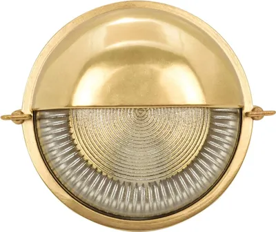 Produktbild von Außenlampe Wand Messing Glas E27 IP64 rund Ø 17,5 cm in Maritim Kellerlampe