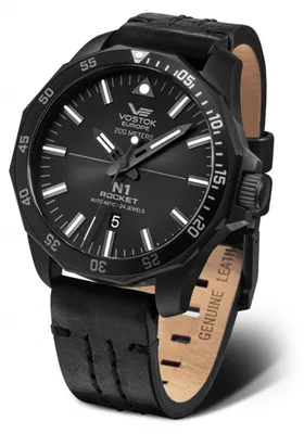 Produktbild von Vostok Europe - Rocket N1 - Automatik Herrenuhr mit schwarzem Lederarmband NH35A-225C617