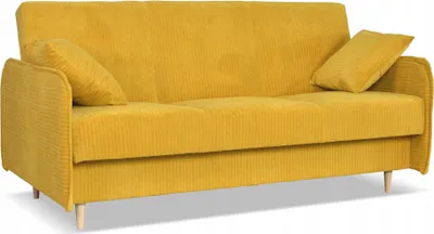 Produktbild von Family Meble Couch Alvo Schlafsofa Schlafcouch mit Bettkasten Freistehendes Lounge Sofa Bequem zum Entspannen Wohnzimmer Wartezimmer Gelb