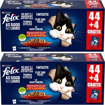 Zdjęcie produktu dla Felix 12480628, Dorosły, Wołowina, Kurczak, Kaczka, Jagnięcina, 85 g, Brak sztucznych barwników