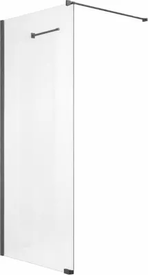 Image de Paroi de douche italienne Clear - 120 x 195 cm - Noir - LINEA