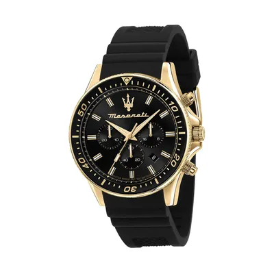 Zdjęcie produktu dla Maserati silikonowy zegarek na rękę chronograf SFIDA mężczyźni czarny D2UMAR8871640001