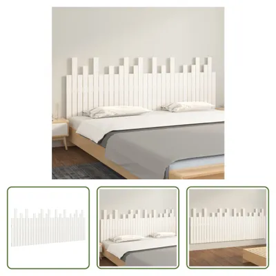 Produktbild von The Living Store Wand-Kopfteil Weiß 204x3x80 cm Massivholz Kiefer