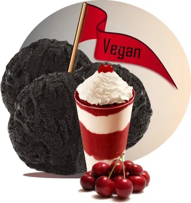 Produktbild von Amarena Kirsch Sahne Schwarzes Eispulver Vegan Zucker-, laktosefrei 333 g