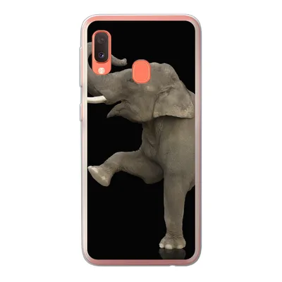 Produktbild von MuchoWow® Handyhülle Schutzhülle Hülle für Samsung Galaxy A20e Elefant - Tiere - Schwarz - Porträt Silikon Softcase Handy Hülle - Abdeckung