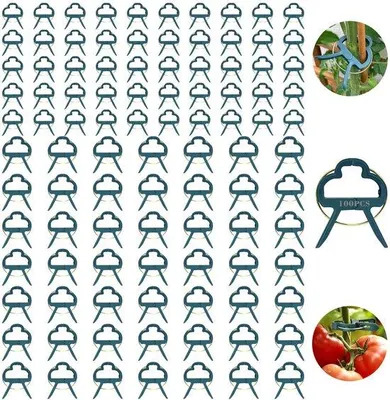 Produktbild von Ibenzoa® Pflanzenstütz-Clips 100er Set (50 große + 50 kleine) – grün, Federstahldraht, wiederverwendbar für Tomaten, Rosen, Gurken & Kletterpflanzen