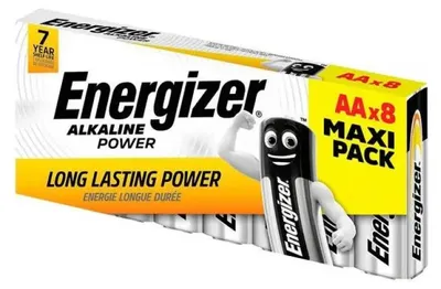 Obrázek produktu pro Energizer Alkaline Power, Baterie na jedno použití, AA, Alkalický, 1,5 V, 8 kusů, Černá, Červená, Stříbrná