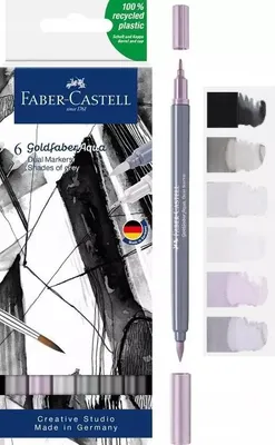 Zdjęcie produktu dla Faber-Castell 164522 FABER-CASTELL marker akwarelowy GOLDFABER, opakowanie 6 odcieni szarości