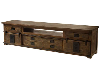 Produktbild von MASSIVMOEBEL24 TV-Board Mango 240x50x60 braun lackiert RAILWAY #456