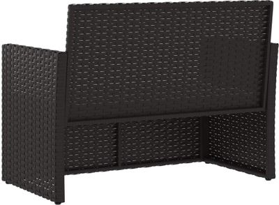 vidaXL Gartenbank mit Kissen Schwarz 105 cm Poly Rattan
