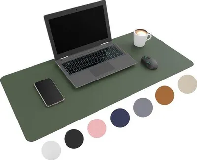 Obrázek produktu pro Zelená podložka na stůl XXL z umělé kůže, 80 x 40 cm