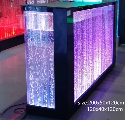 Immagine prodotto di Tavola da bar Parete d'acqua Bancone da bar illuminato Tavola da bar Bancone da bar Led Scaffale Mobili