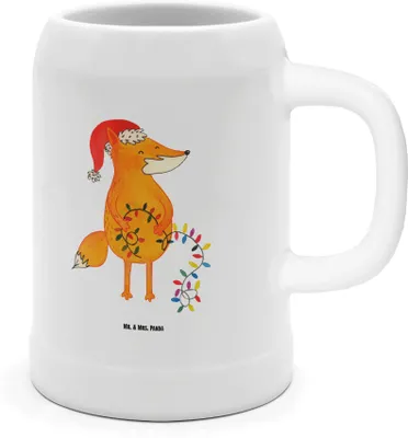 Produktbild von Mr. & Mrs. Panda Humpen Fuchs Weihnachten - Weiß - Geschenk, Bier Seidel, Weihnachtsmann, Winter, Steinkrug, Heiligabend, Nikolaus, Krug