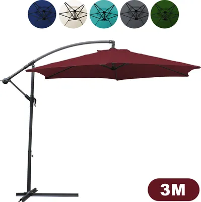Produktbild von SWANEW Sonnenschirm Ampelschirm 300cm - Ampelschirm, Sonnenschutz, Gartenschirm - Rot