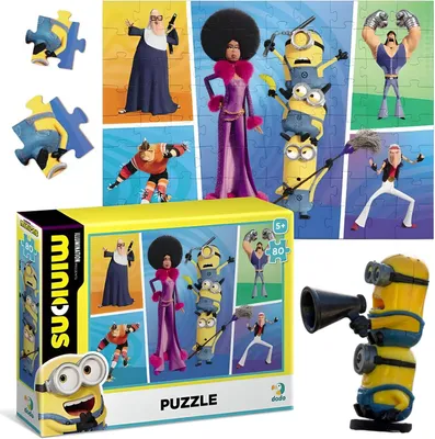 Zdjęcie produktu dla Puzzle 80 Elementów Minions Minionki Układanka Kolorowa Dla Dzieci