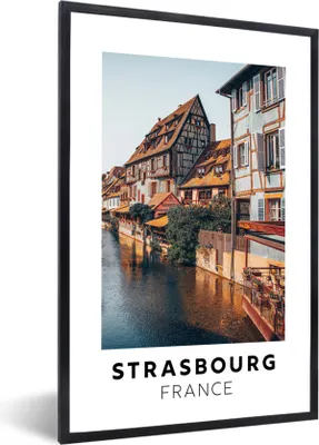 Produktbild von MuchoWow® Gerahmtes Poster Frankreich - Wasser - Haus 60x90 cm - Poster mit Schwarzem Bilderrahmen Wandposter Rahmen Foto Bilder - Kunst