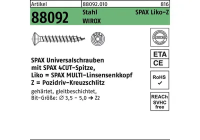 Produktbild von Universalschraube WIROX, 3.5mm, x 20 mm, 1000 Stk. - Profi Box