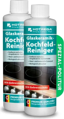 Produktbild von HOTREGA Glaskeramik Kochfeld Reiniger 250 ml, Ceranfeldreiniger, Kochfeldreiniger, Herdreiniger, Herdplattenreiniger