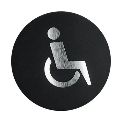 Produktbild von WC für Behinderte Schild aus Laminate – Toiletten Türschild Kunststoffplatten – WC Türdeko – Toilettenschild – WC Wegweiser